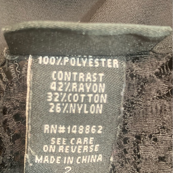 TORRID Torrid Black Lace Long Sleeve Sheer Blouse Top Size 2X. - Picture 13 of 13